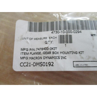 Macron 747840-3KIT Flange, Gear Box Mounting Kit 7478403KIT