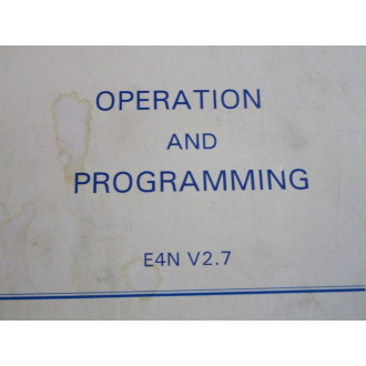 Marposs E4N V2.7 Operation And Programming Manual E4NV27 - Used