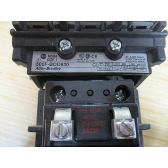 Allen Bradley 500F-BOD-930 Contactor 500F-B0D-930 Ser C. W 592-EUTB - Used