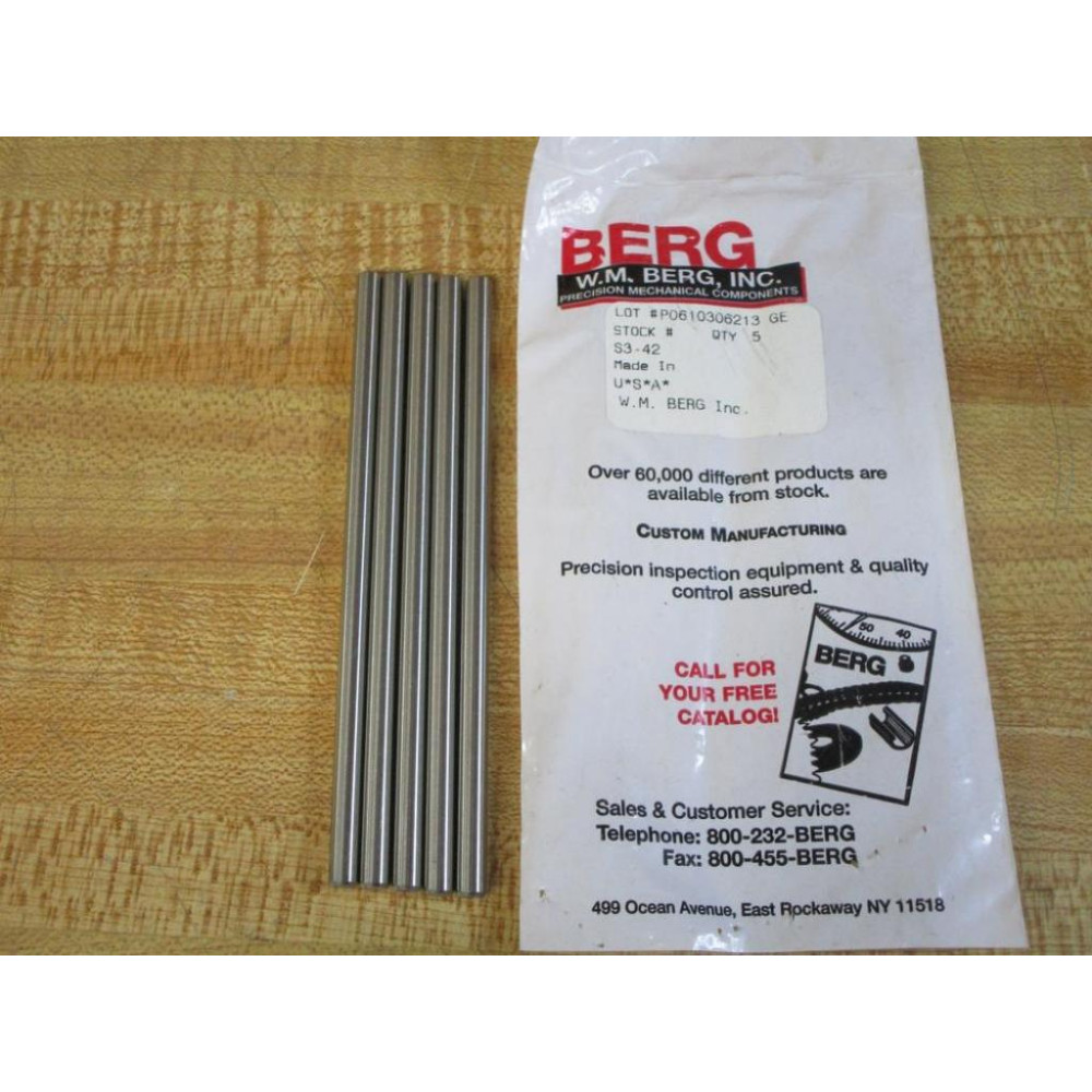 W.M. Berg S3-42 Stainless Steel Ground Shaft S342 (Pack of 5)