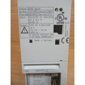 Lenze 13127093 Inverter Drive 8200 Vector E82EV7512C Enclosure Only - Used