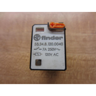 Finder 55.34.8.120.0040-120V AC Relay 55.34.8.120.0040-120VAC - Used