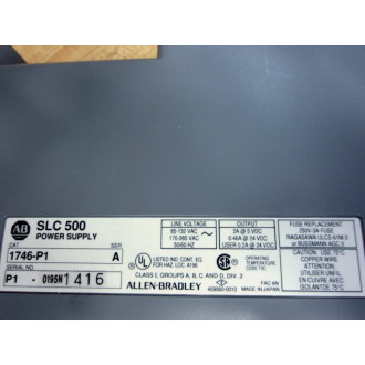 Allen Bradley 1746-P1 Power Supply 1746P1 WO Face Plate Ser A - Used