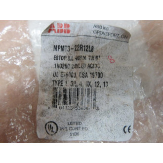 ABB MPMT3-22R12L8 E-Stop Illum. Twist Button MPMT322R12L8