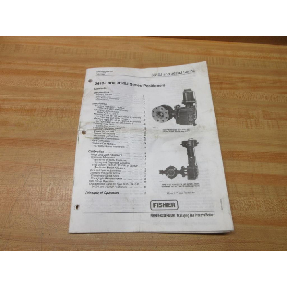Fisher-Rosemount D200149X012 3610J And 3620J Series Manual - Used