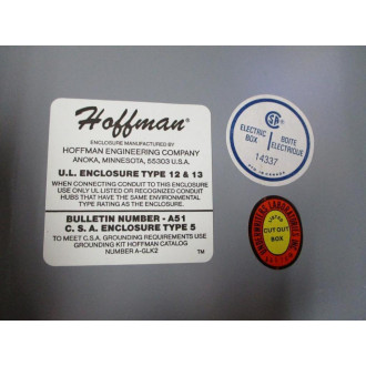 Hoffman A51 Enclosure 15217 16 X 14 X 6-14 - New No Box