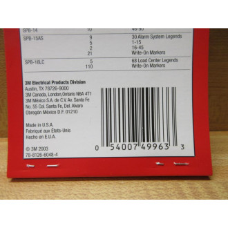 3M SPB-14 ScotchCode Preprinted Wire Markers SPB14 - New No Box