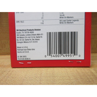 3M SPB-01 ScotchCode Preprinted Wire Markers SPB01 - New No Box