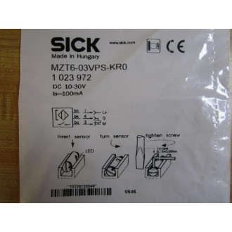 Sick MZT6-03VPS-KR0 Magnetic Sensor 1 023 972