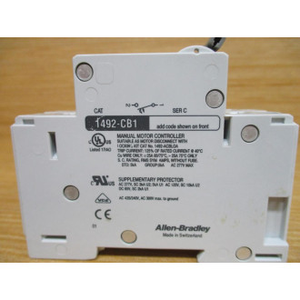 Allen Bradley 1492-CB1G010 1 Amp Circuit Breaker 1492CB1G010 W1492-ACBH1 - Used