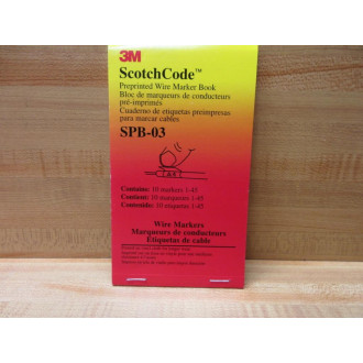 3M SPB-03 ScotchCode Preprinted Wire Marker Book (Pack of 2) - New No Box