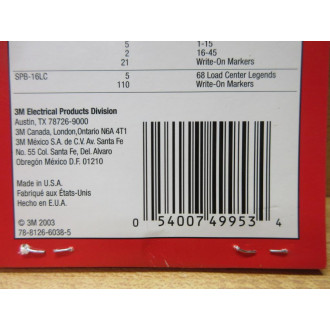 3M SPB-03 ScotchCode Preprinted Wire Marker Book (Pack of 2) - New No Box