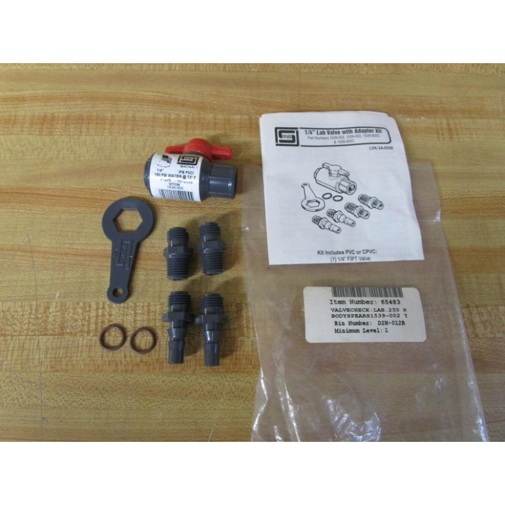 Spears 65483 14" Lab Valve With Adapter Kit LVK-3A-0306