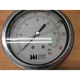 Weiss Instruments LF402-060-4L Pressure Gauge 0-60PSI - New No Box