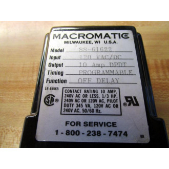 Macromatic SS-61622 Time Delay Relay SS61622 - Used