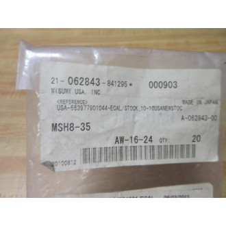 Misumi MSH8-35 Dowel Pin MSH835 (Pack of 20)