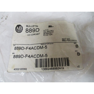 Allen Bradley 889D-F4ACDM-5 Cable 889DF4ACDM5