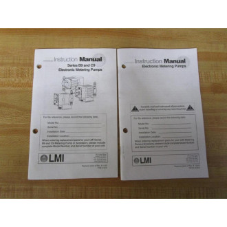 LMI B9-C9 Electronic Metering Pumps Manual Kit B9C9 - New No Box