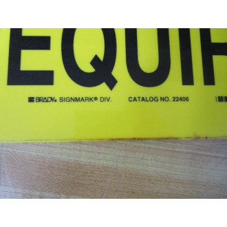Brady 22406 Signamark CAUTION HARD HATS REQUIRED Sign - New No Box