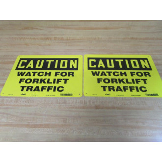Condor 476P25 Caution Forklift Traffic Sign (Pack of 2) - New No Box