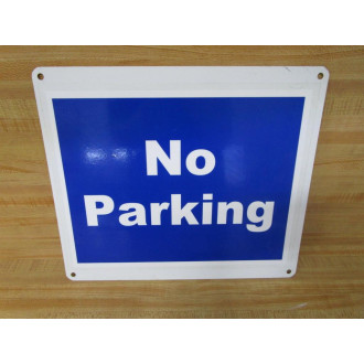 Generic No Parking BlueWhite 10-14" x 12" Metal Sign (Pack of 3) - New No Box