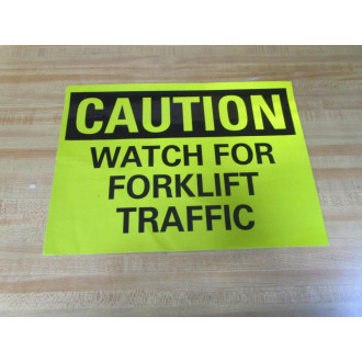 Generic 49DT86 Adhesive Caution Forklift Sign (Pack of 5)