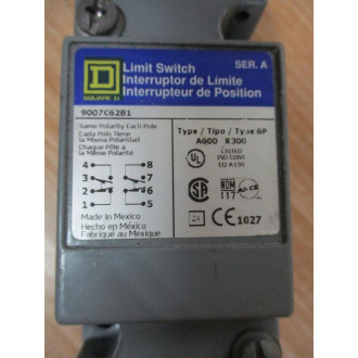 Square D 9007C62B1 Limit Switch - Used
