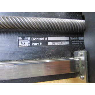 Macron 10763A01 Linear Actuator WOut Belt & 1 Pulley - Used