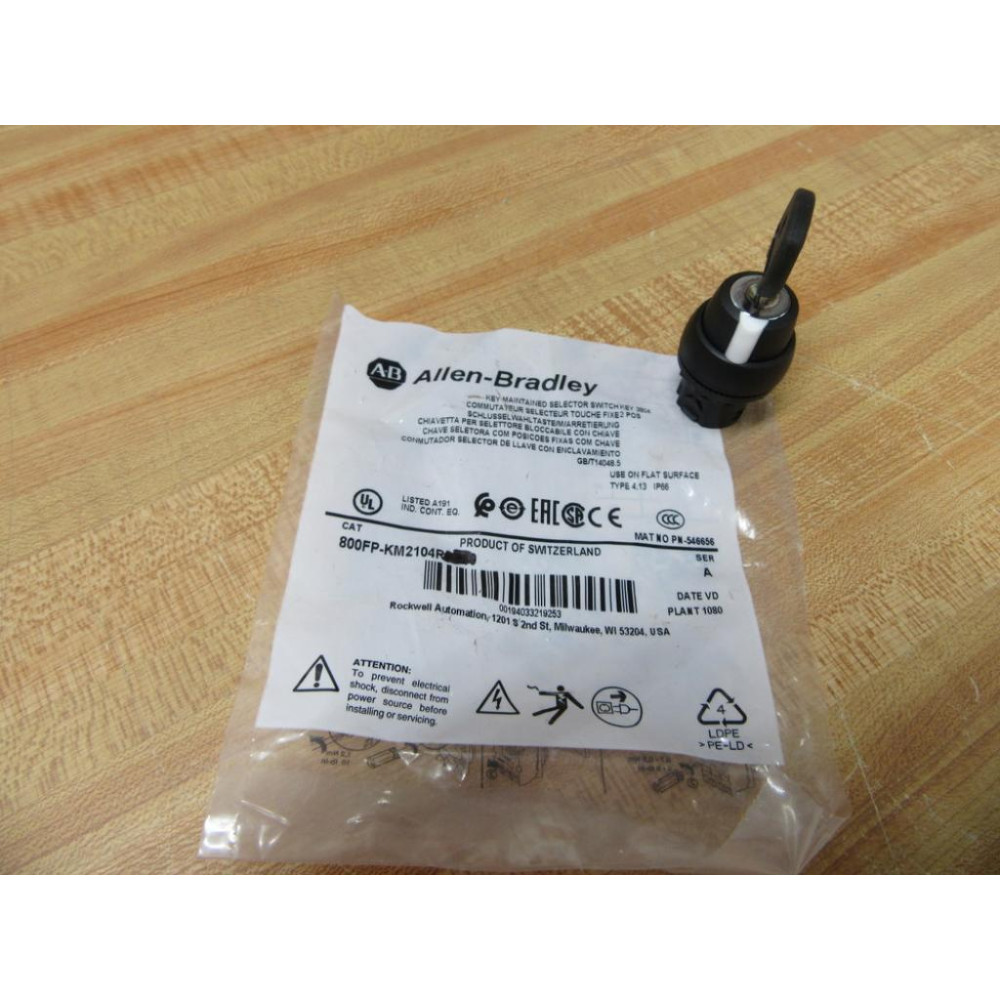Allen Bradley 800FP-KM2104R 2-Pos Selector Switch 800FPKM2104R