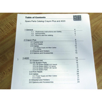 Markem-Imaje 005050-D.doc Spare Parts and Accessories Catalog 005050-01 - New No Box