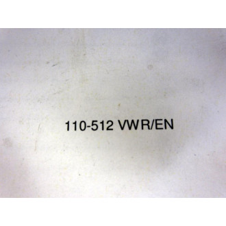 VWR 110-512 Instruction Manual 110512 - New No Box
