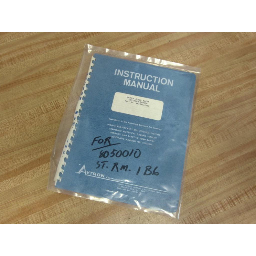 Avtron K660AC12389 Converter Module Instruction Manual - New No Box Avtron K660AC12389 Converter Module Instruction Manual - New No Box
