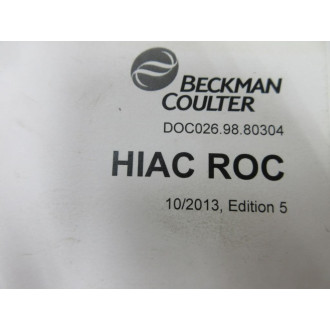Beckman Coulter DOC026.98.80304 HIAC ROC User Manual - Used