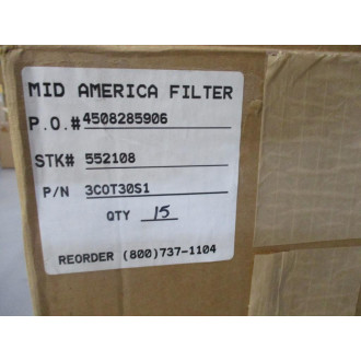 Mid America Filter 3COT30S1 Filter Cartridge (Pack of 15)