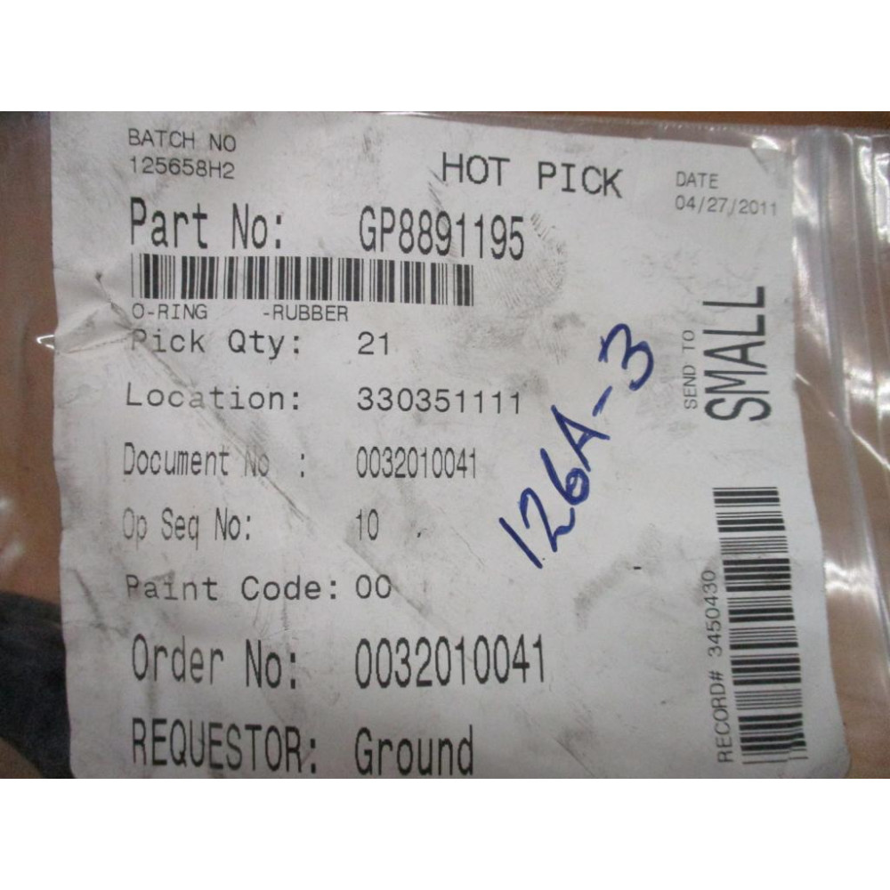 GP8891195 Rubber O-Ring (Pack of 21) - New No Box