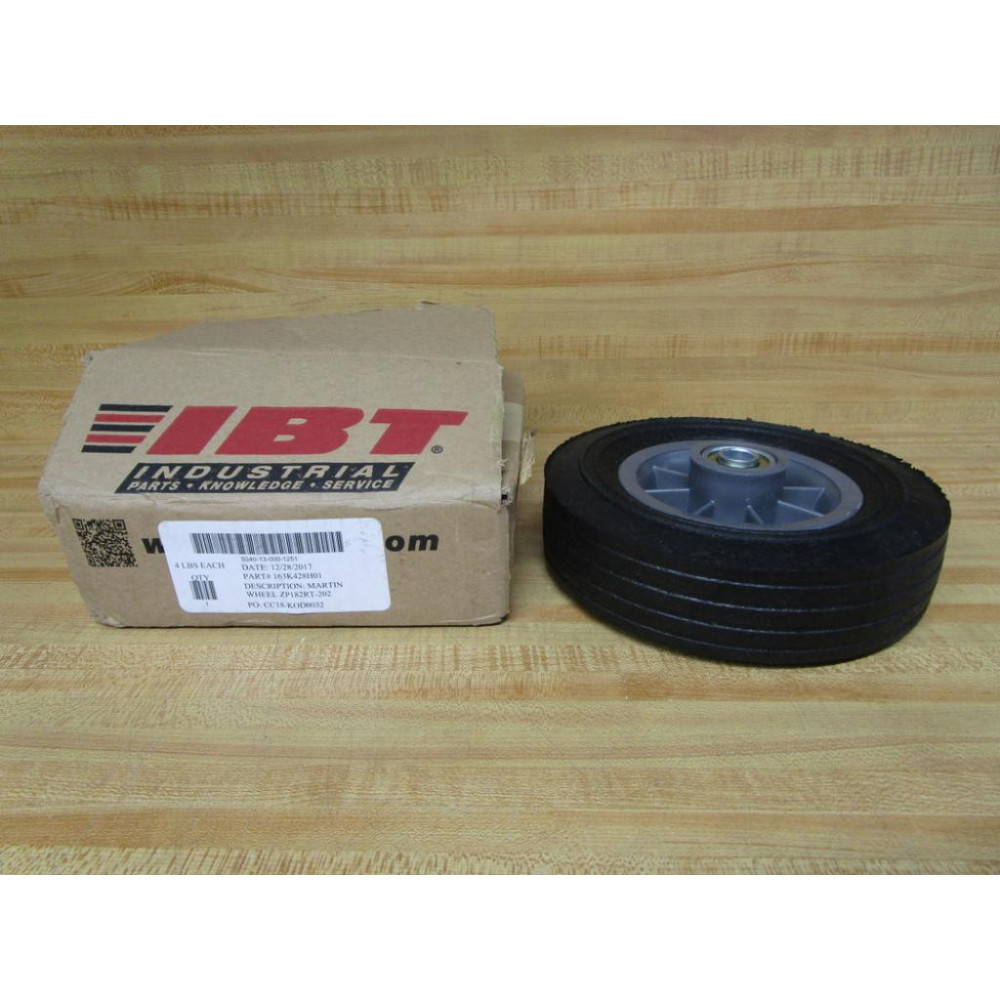 Martin ZP182RT-202 Flat-Free Solid Rubber Tire And Poly Wheel