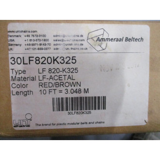 UNI Chains 30LF820K325 Slat Top Conveyor Chain LF820-K325 10' Length