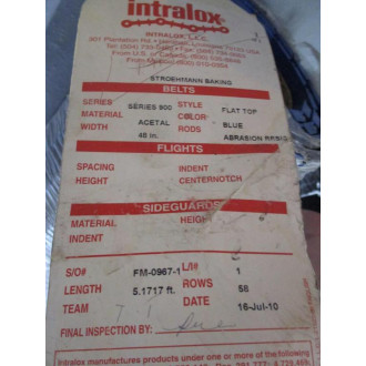Intralox 900-48"x5.1717' Table Top Chain - New No Box