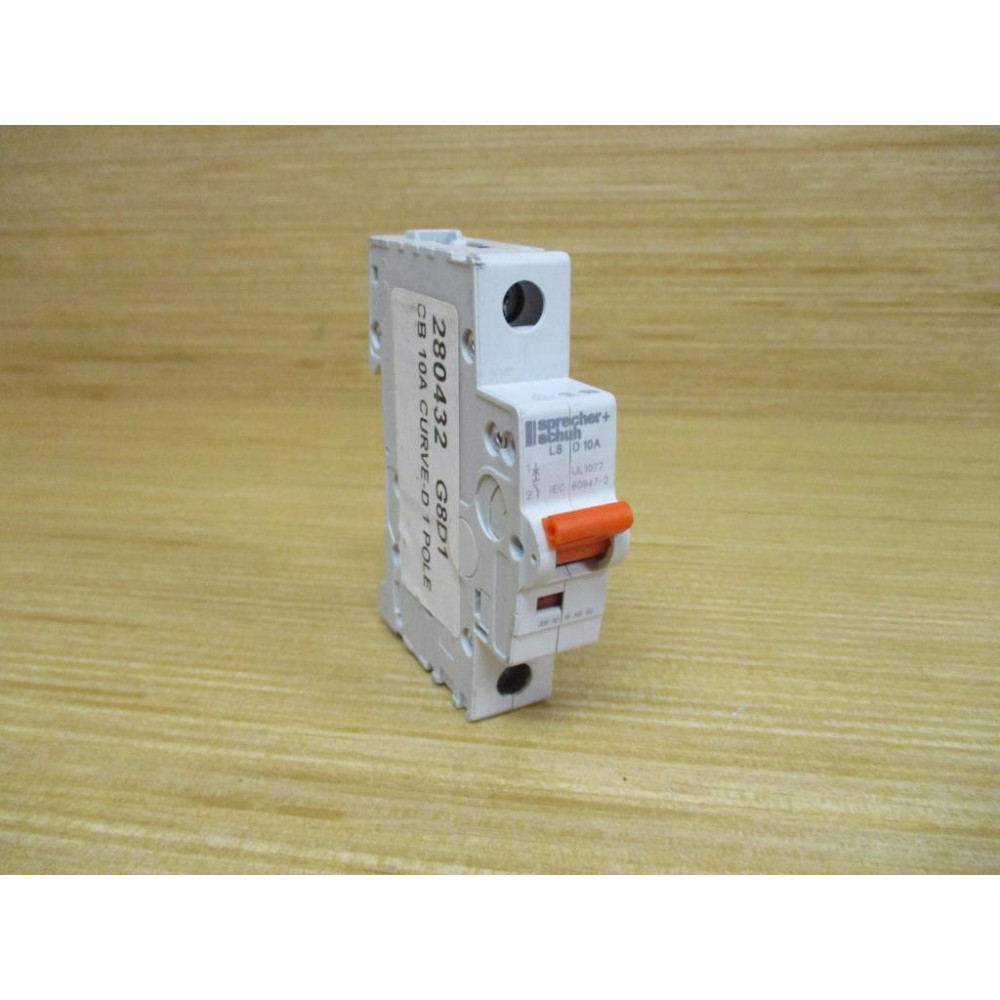 Sprecher+Schuh L8-101D 10A Circuit Breaker L8D10A - Used
