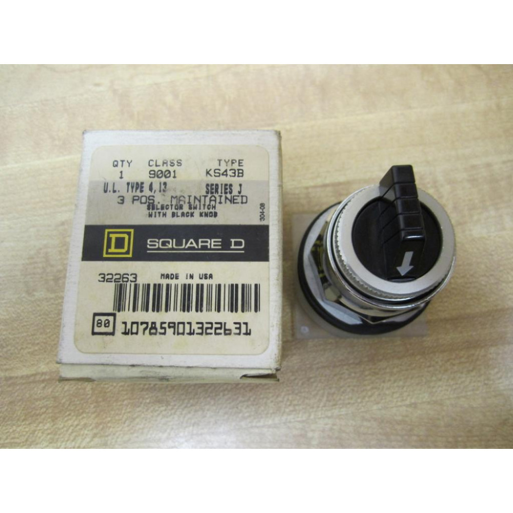 Square D 9001-KS43B Switch  9001KS43B 3 Pos. Ser. J