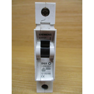 Siemens 5SX21-D0,5 Circuit Breaker 0.5 Amp 5SX21D05 - Used