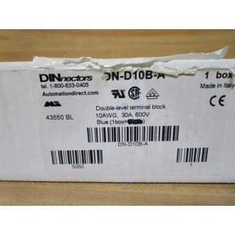 DINnectors DN-D10B-A Double-Level Terminal Block 43550 BL (Pack of 38)