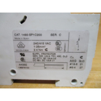 Allen Bradley 1492-SP1C200 20A Circuit Breaker 1492SP1C200 (Pack of 2) - Used