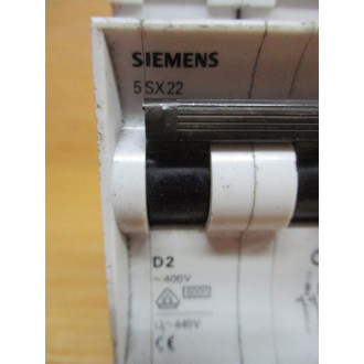 Siemens 5SX22-D2 2A Circuit Breaker 5SX22D2 - Used