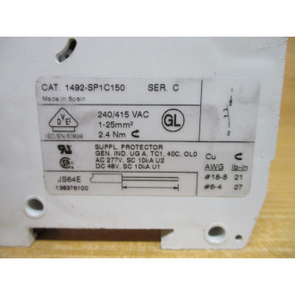 Allen Bradley 1492-SP1C150 15A Circuit Breaker 1492SP1C150 - Used