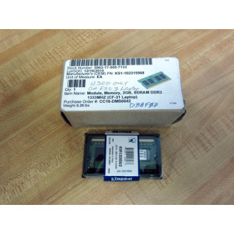 Kingston KVR13S9S62 Memory Module KS1-102315568