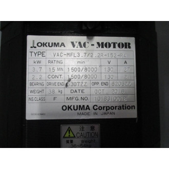 Okuma VAC-MFL3.72.2R-152-R4 VAC-Motor 101831001B - Used
