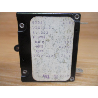 Airpax UPG11-1-61-103 10A Circuit Breaker UPG11161103 - Used