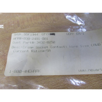 ITT 030-2491-001 Socket Contact 0302491001 (Pack of 78) - New No Box