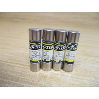 FuseTek FLK-6 6 AMP Fuse FLK6 (Pack of 4) - New No Box